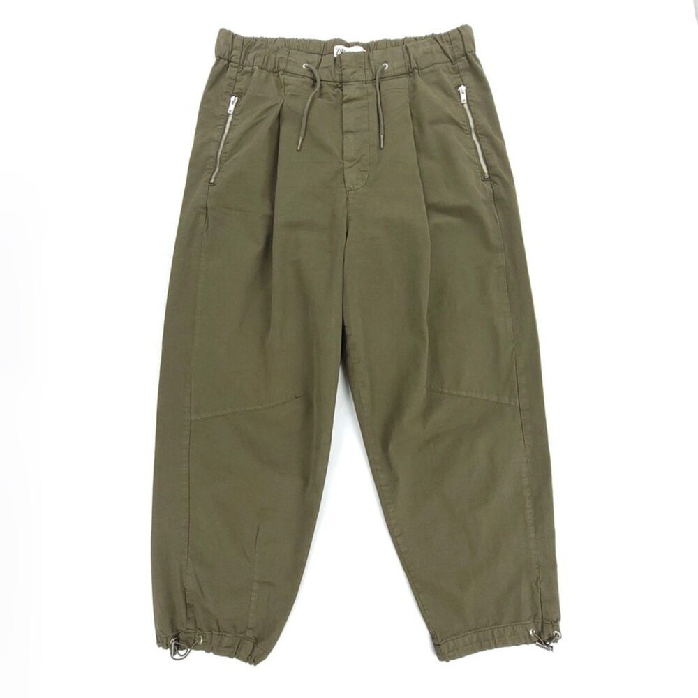 Zara Olive Green Ankle Cropped Pants
